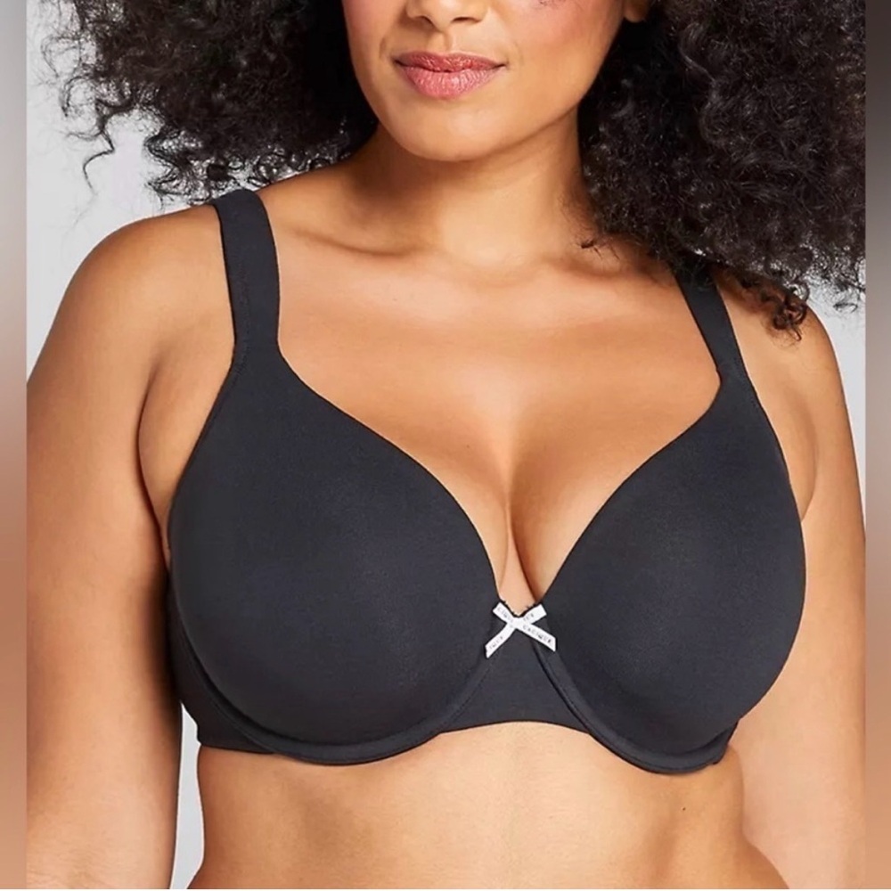Lane Bryant Cacique Lightly Lined Full Coverage Black Underwire Bra 50C